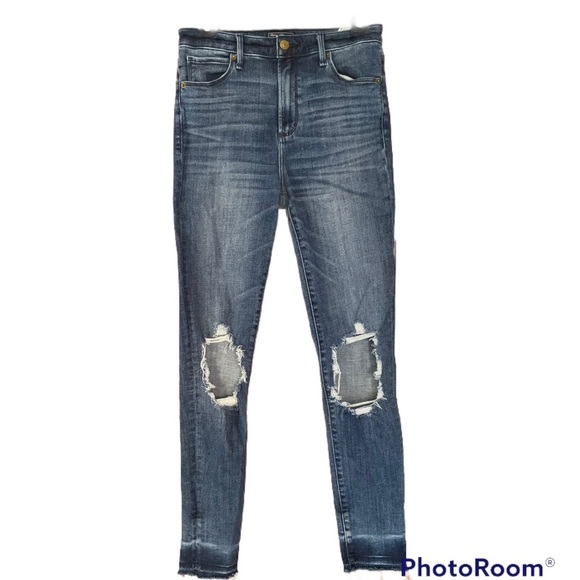Abercrombie and Fitch Jeans Simone High Rise Super Skinny Distressed Size 28 6 - Picture 1 of 8
